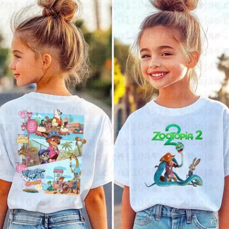 T-SHIRT ZOOTOPIA 2 DI COTONE JUDY&NICK&GARY DA 4 ANNI IN SU