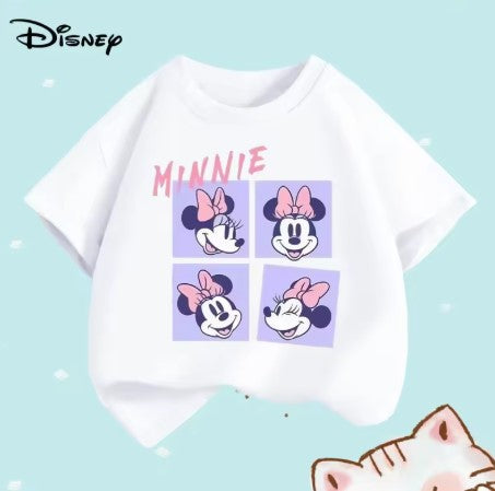 T-SHIRT DI COTONE DISNEY HAPPY MINNIE TAGLIE DA 1 A 12 ANNI