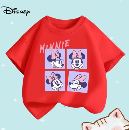 T-SHIRT DI COTONE DISNEY HAPPY MINNIE TAGLIE DA 1 A 12 ANNI