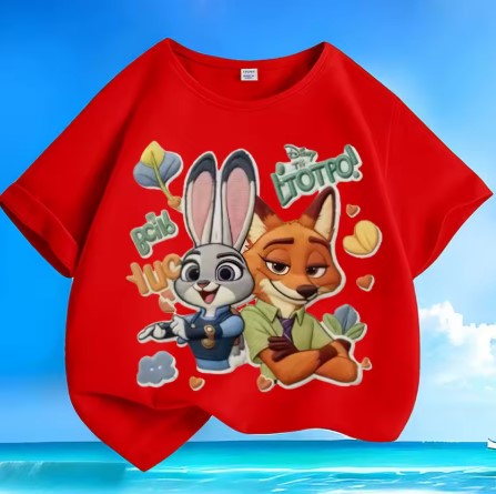 T-SHIRT  DISNEY ZOOTOPIA DI COTONE TAGLIA DA 5 ANNI IN SU