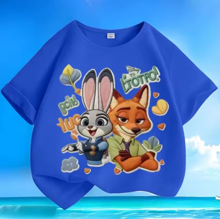 T-SHIRT  DISNEY ZOOTOPIA DI COTONE TAGLIA DA 5 ANNI IN SU