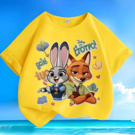 T-SHIRT  DISNEY ZOOTOPIA DI COTONE TAGLIA DA 5 ANNI IN SU