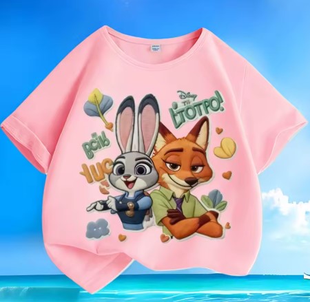 T-SHIRT  DISNEY ZOOTOPIA DI COTONE TAGLIA DA 5 ANNI IN SU
