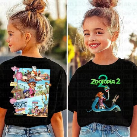 T-SHIRT ZOOTOPIA 2 DI COTONE JUDY&NICK&GARY DA 4 ANNI IN SU
