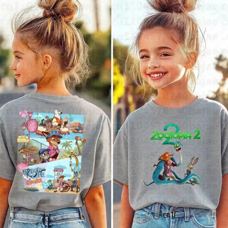 T-SHIRT ZOOTOPIA 2 DI COTONE JUDY&NICK&GARY DA 4 ANNI IN SU