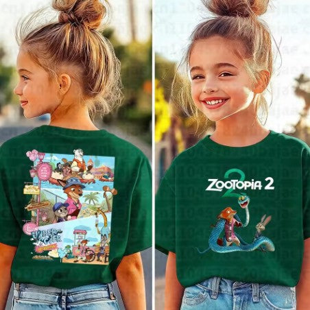 T-SHIRT ZOOTOPIA 2 DI COTONE JUDY&NICK&GARY DA 4 ANNI IN SU